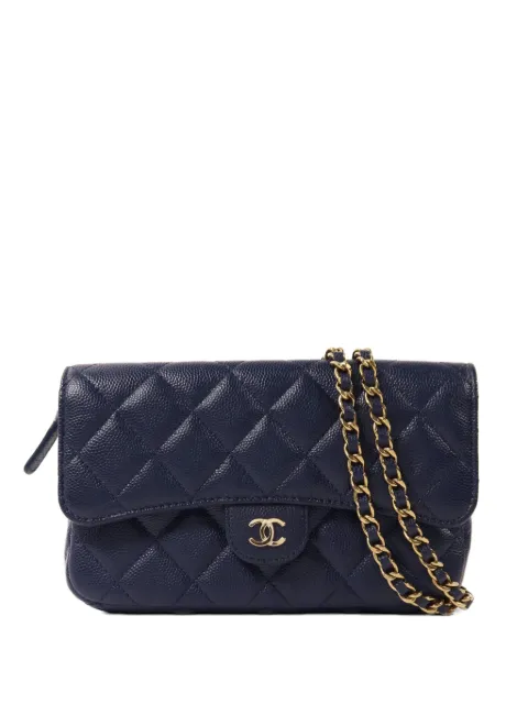CHANEL Pre-Owned CC quilted shoulder bag Blue AP2096