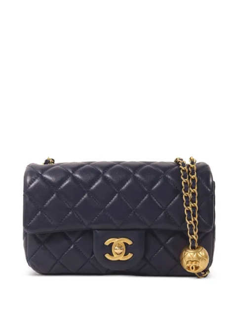CHANEL Pre-Owned turn-lock quilted shoulder bag Blue AS1787