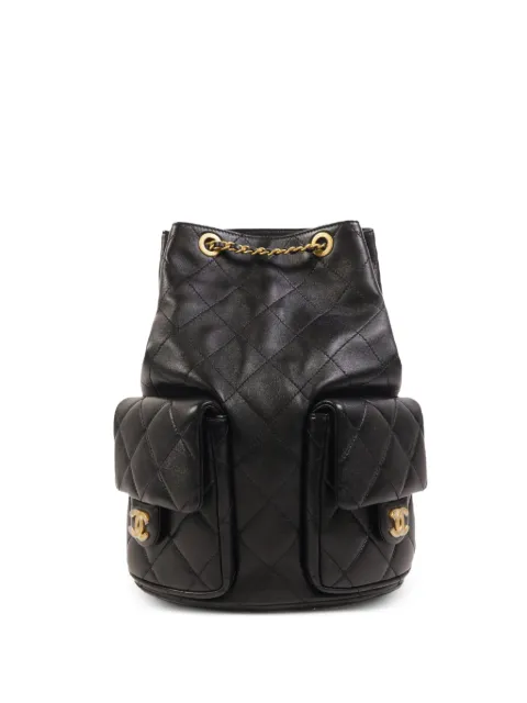 CHANEL Pre-Owned CC quilted backpack Black AS5305