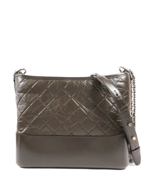 CHANEL Pre-Owned Gabrielle Diamond quilting shoulder bag Green AS1521