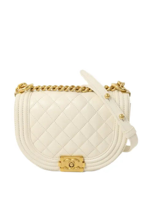 CHANEL Pre-Owned small Boy quilted crossbody bag Neutrals AS3350B