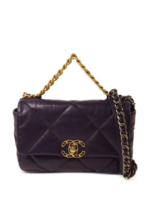 CHANEL Pre-Owned small C19 Flap 2 Way shoulder bag Purple AS1160