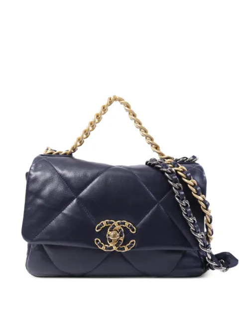 CHANEL Pre-Owned 19 CC flap shoulder bag Blue AS1160