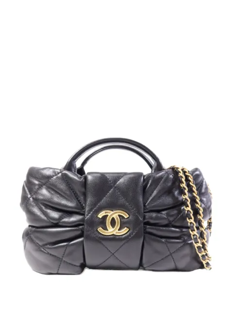 CHANEL Pre-Owned interlocking-CC tote bag Black AS5849