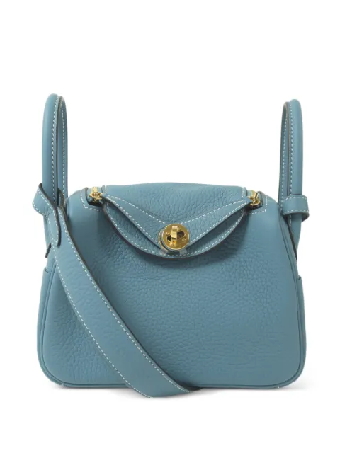 Hermès Pre-Owned Mini Lindy shoulder bag Blue BBLUEJEANGHW