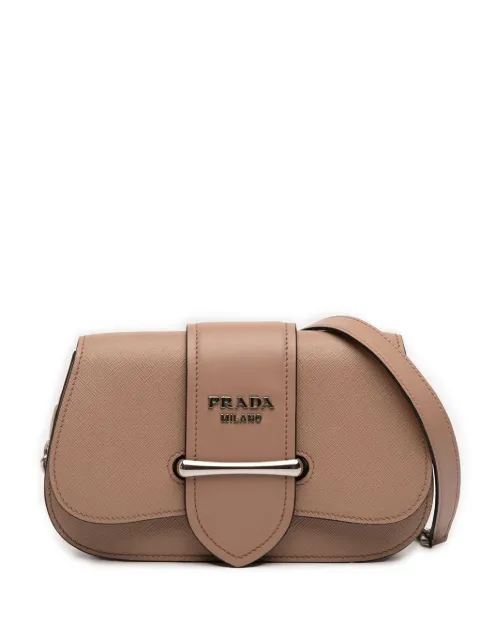 Prada Pre-Owned 2013-2026 Saffiano and City Calf Sidonie crossbody bag Brown I9C3FJ7I6RODBD8Q