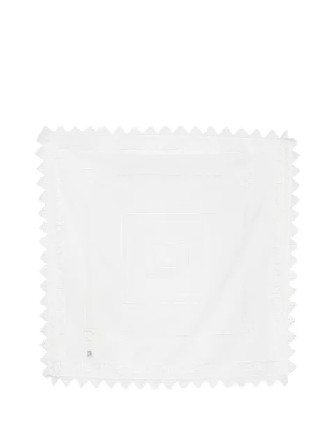 TOTEME lace-trim embroidered scarf White 263WSC0194FB0778047