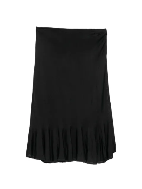 TOTEME fluted-hem knitted midi skirt Black 263WRB0492YA0245001