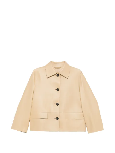 TOTEME button-up leather jacket Neutrals 263WRO0329LE0056