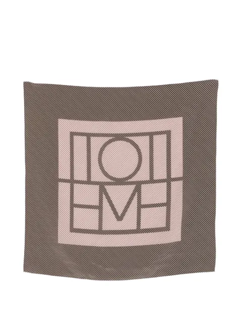 TOTEME monogram-print silk scarf Brown 263WSC0198FB0153427