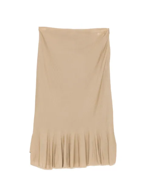 TOTEME fluted-hem knitted midi skirt Neutrals 263WRB0492YA0245272
