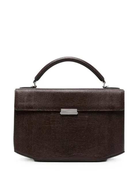 TOTEME Clip lizard-embossed tote bag Brown 263WAL0125LE0228102