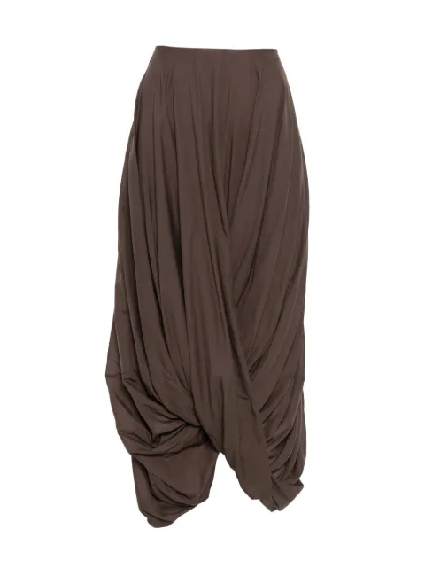 TOTEME Cocoon asymmetric draped skirt Brown 253WRB0306FB0430427