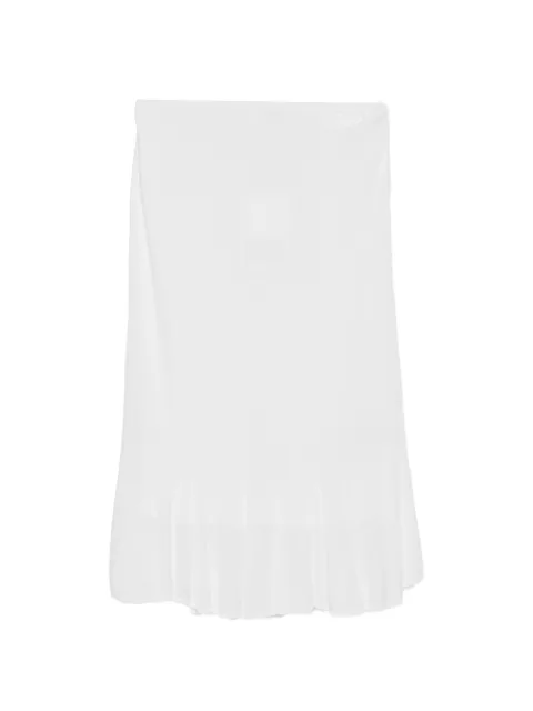 TOTEME fluted-hem knitted midi skirt White 263WRB0492YA0245003