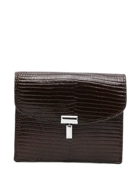 TOTEME T-Lock lizard-embossed cardholder Brown 263WAM0042LE0228102