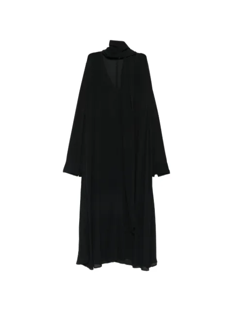 TOTEME scarf-detail long-sleeve midi dress Black 263WRD0353FB0670001