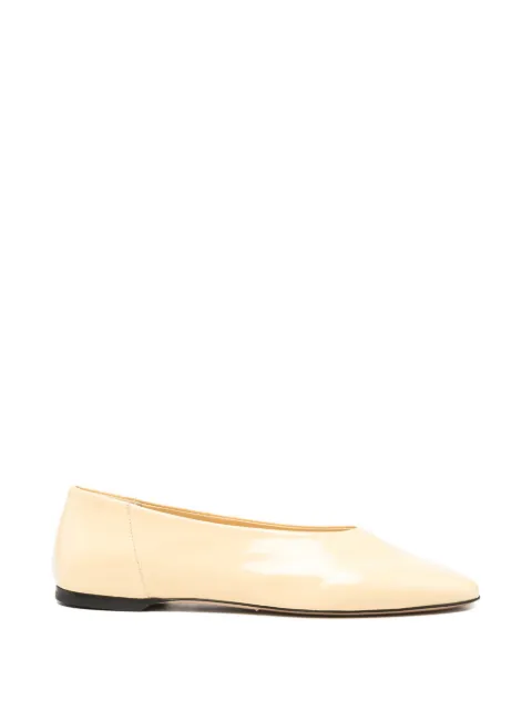 TOTEME patent-finish almond-toe ballet flats Yellow 263WAS0313LE0215380
