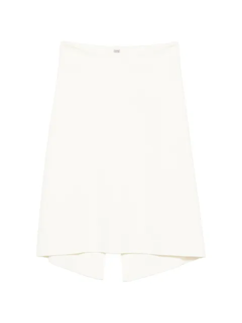 TOTEME buttoned-back midi skirt White 263WRB0452YA0187