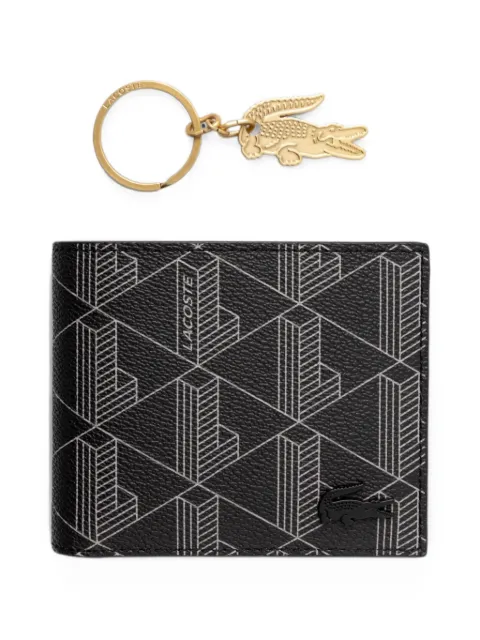 Lacoste The Blend monogram-print logo-plaque wallet Black NH4801LX