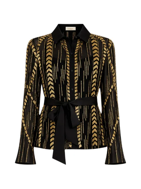 Temperley London Viola bead-embellished shirt Black 26UVIO54478A