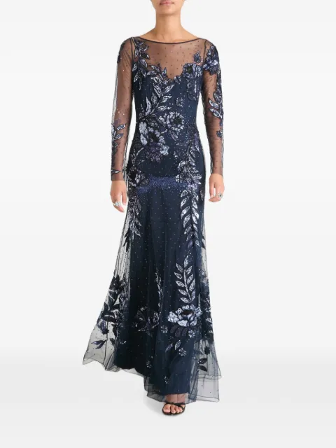 Temperley London Lavinia sequin-embellished floral maxi dress Blue 26UHEV53310A