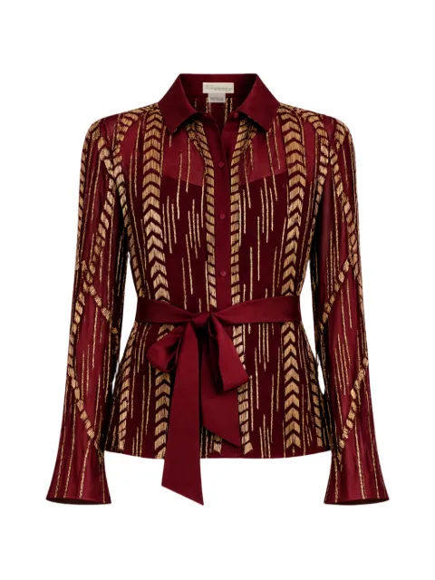 Temperley London Viola sequin-embellished shirt Red 26UVIO54478A