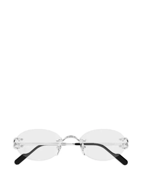 Cartier Eyewear rimless oval-frame glasses Silver CT0621O002