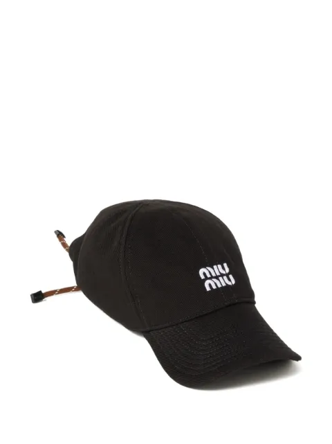 Miu Miu logo-embroidered drawstring baseball cap Black 5HC3692CR1