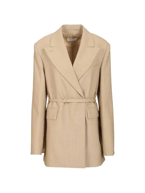 Sportmax belted double-breasted blazer Neutrals 252205E12