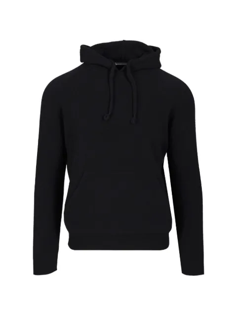 Al Duca D’Aosta 1902 mohair-blend drawstring hoodie Blue LG1216