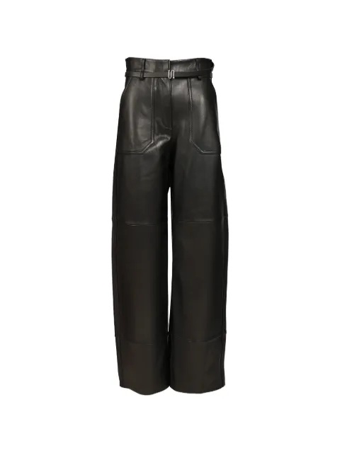 Sportmax belted leather trousers Black 252244E12