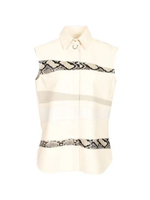 Durazzi Milano snakeskin-panelled sleeveless shirt Neutrals SS25LSH01077SUP