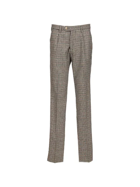 Al Duca D’Aosta 1902 check-pattern pleated trousers Brown 64763