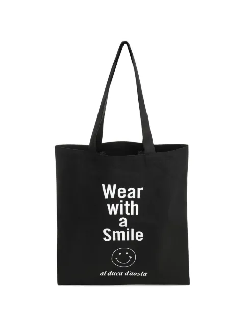Al Duca D’Aosta 1902 slogan-print tote bag Black DBBTESMILENERO