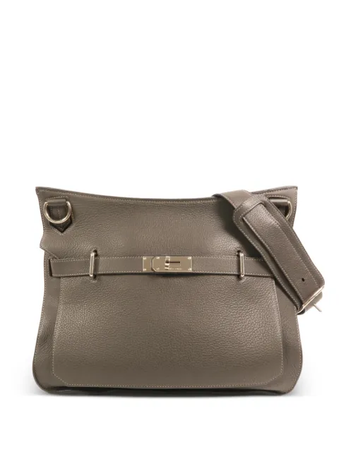 Hermès Pre-Owned 37 Jypsiere Togo-leather shoulder bag Grey LETAINTOGO