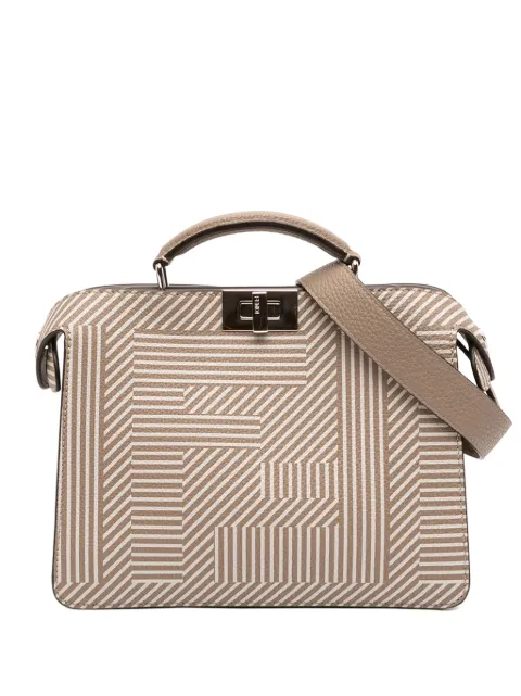 Fendi Pre-Owned 2010-2026 Small Zucca Leather Peekaboo ISeeU satchel Brown 8XMCCCYY12NXMXL4