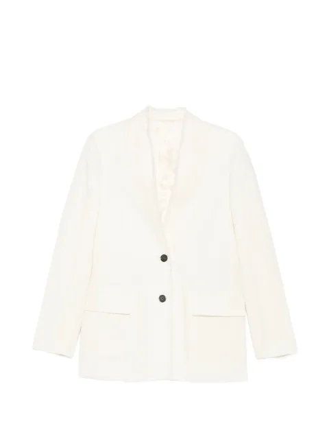 TOTEME fringed-trim blazer Neutrals 253WRZ0054FB0435