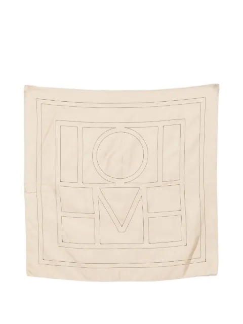 TOTEME logo-embroidered scarf Neutrals 263WSC0200FB0704008