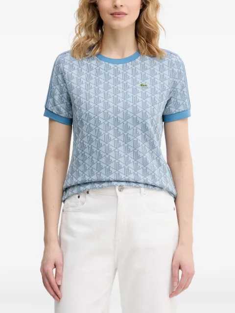 Lacoste monogram-print logo-patch T-shirt Blue TF3244