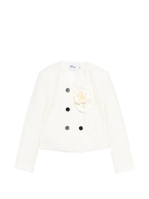 Self-Portrait floral detail fitted jacket Neutrals SS26091J