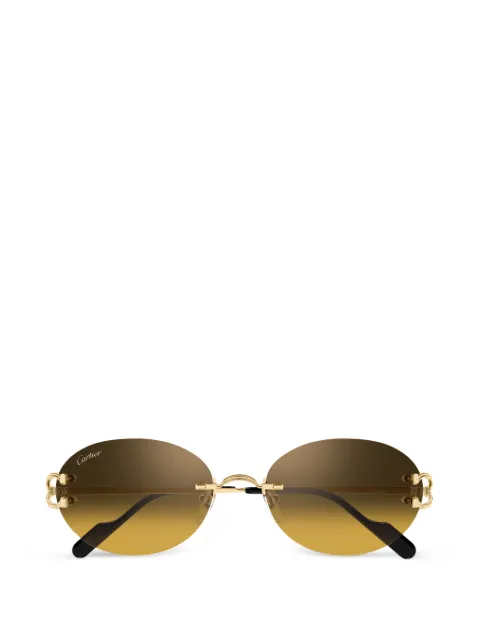 Cartier Eyewear rimless oval-frame sunglasses Gold CT0551S009
