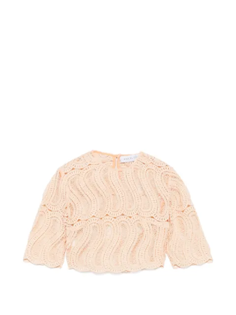 Raquel Diniz Sabi guipure-lace cropped top Orange 600304240977