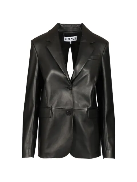 LOEWE lace-up leather jacket Black S359Y19LAK