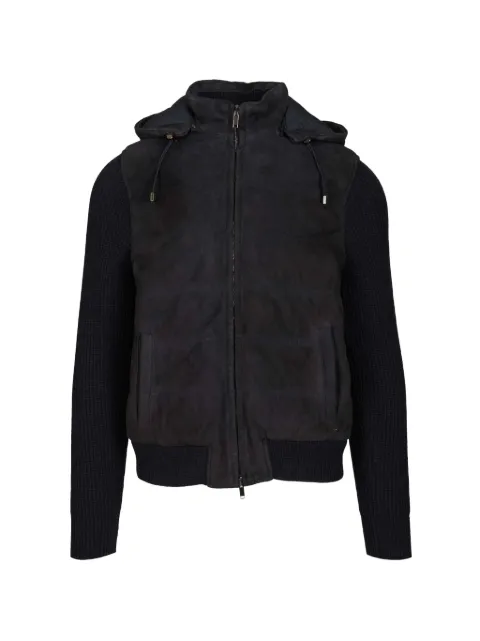 Al Duca D’Aosta 1902 suede wool bomber jacket Black DONIZZETTI