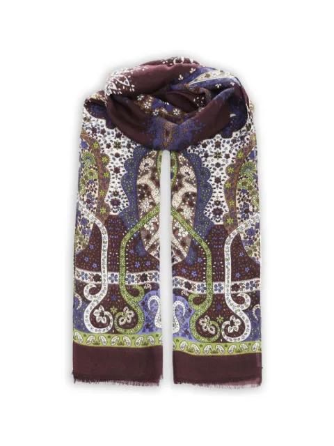 Al Duca D’Aosta 1902 paisley-print frayed scarf Brown VETTORE41803