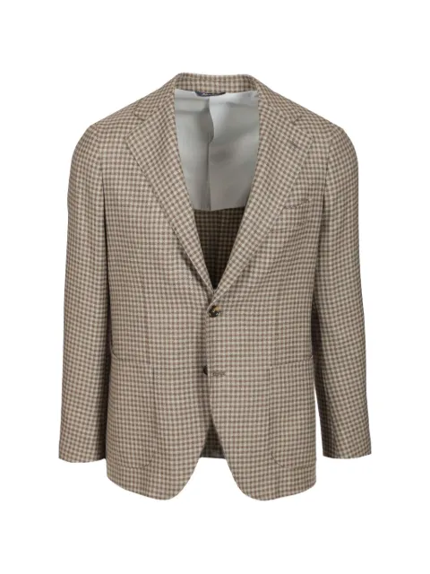 Al Duca D’Aosta 1902 check-pattern single-breasted blazer Neutrals T25219TOTO5131