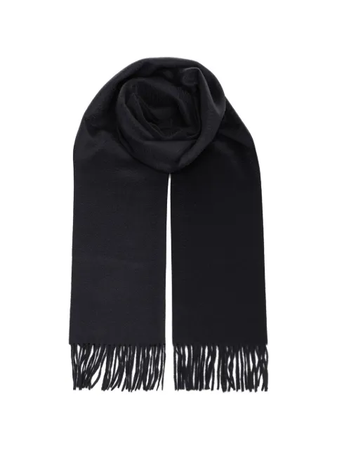 Al Duca D’Aosta 1902 fringed cashmere scarf Black MOENA
