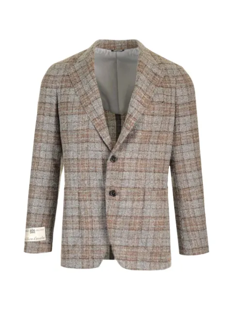 Al Duca D’Aosta 1902 single-breasted tartan blazer Grey TOTO2BOTT