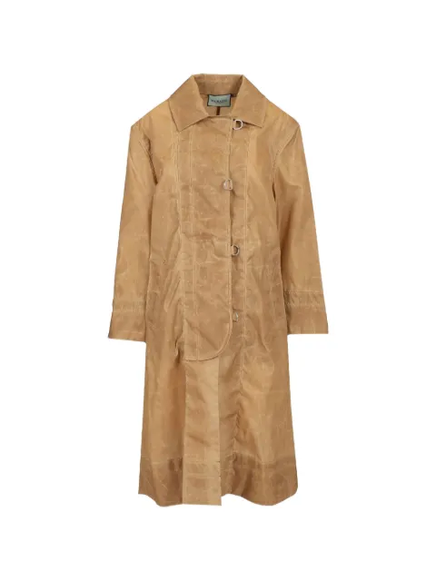 Durazzi Milano leather-effect d-ring coat Neutrals SS25O03065CER