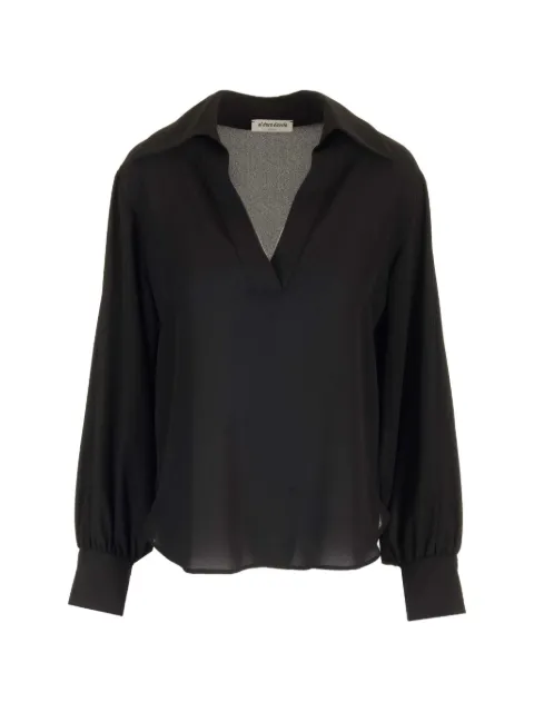 Al Duca D’Aosta 1902 V-neck long-sleeve top Black 3419